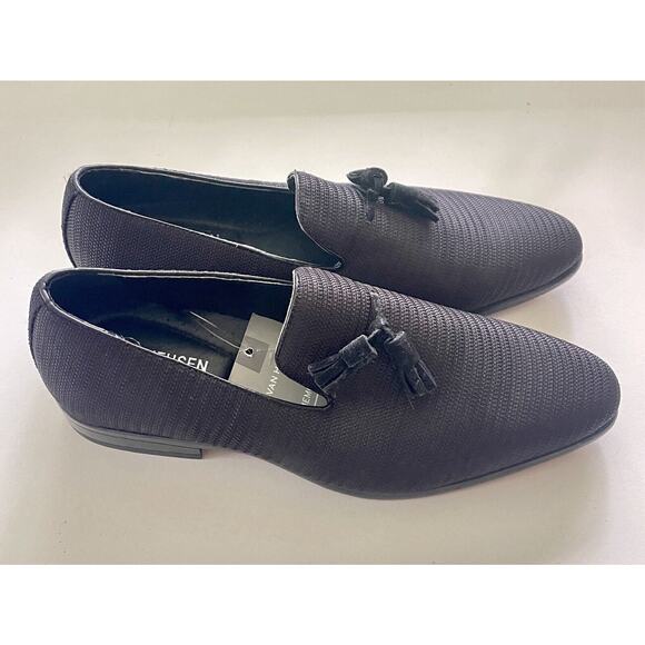 NEW Van Heusen Men's Plain Toe Tassel Slip-On Loafer Black Size 9M NWT - Picture 1 of 9